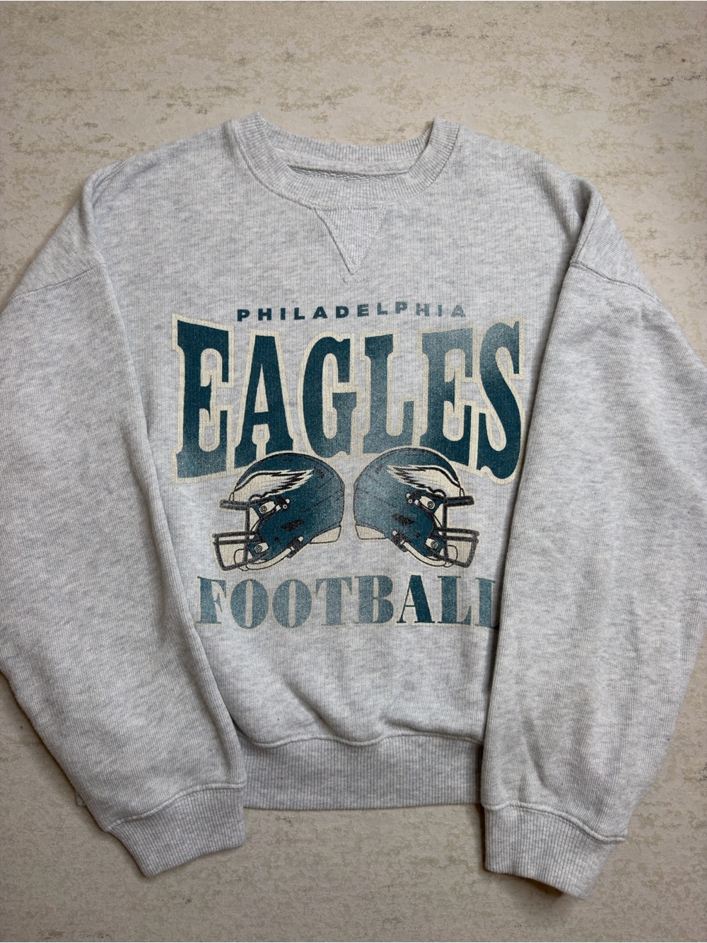 AE Philadelphia Eagles Light Gray Cropped Crewneck Sweatshirt Size S